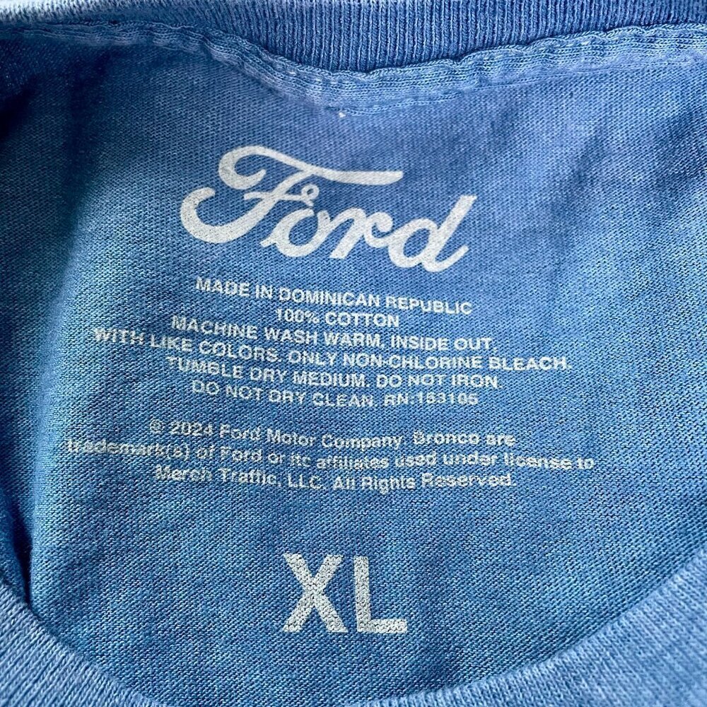 NWOT Ford Bronco Graphic Crop Top Blue Vintage-Style Tee Oversized Fit XL - Picture 4 of 9